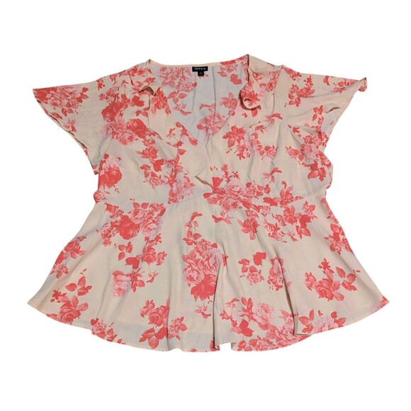 Torrid Georgette ruffle floral print top Plus SZ 1 - Picture 3 of 10